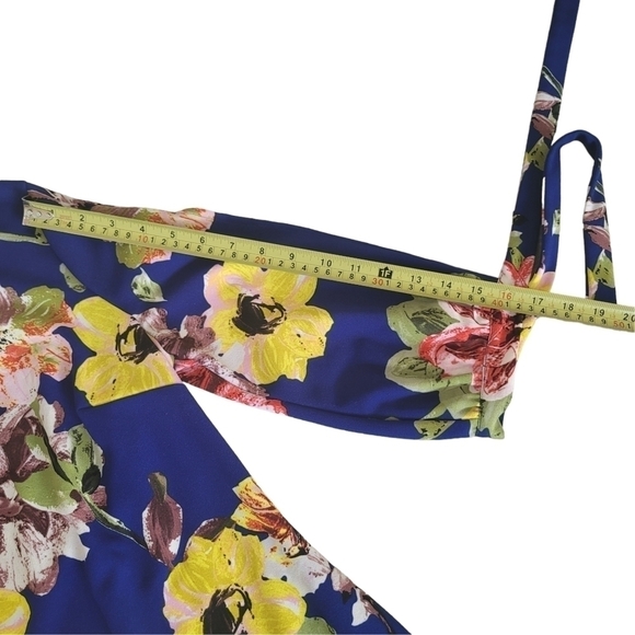 royal & Yellow Floral Tie-Cuff Sheath Dress - Women Sz 10 - Picture 3 of 5